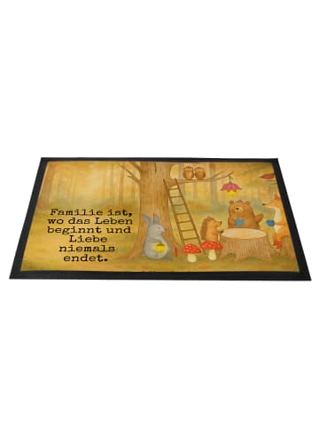 Mr. & Mrs. Panda Schmutzmatte Waldtiere Picknick Design mit Spruch in Weiß