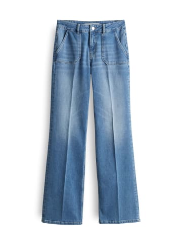 someday. Flared Jeans mit eckigen Utility-Taschen in Blau