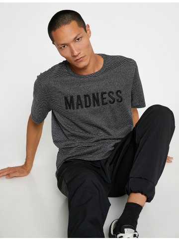 KOTON T-shirt in Anthrazit Gestreift