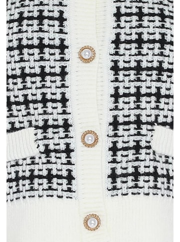 faina Women Cardigan in Schwarz Wollweiss