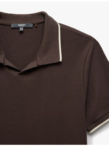 KOTON TSHIRT SS POLO in Braun