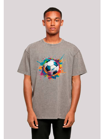 F4NT4STIC Oversize T-Shirt Bunte Fußball Grafik in Asphalt
