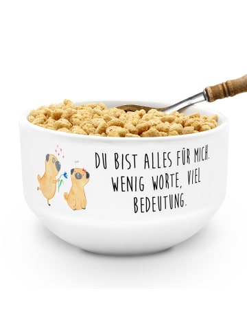 Mr. & Mrs. Panda Müslischale Mops Verliebt mit Spruch in Weiß