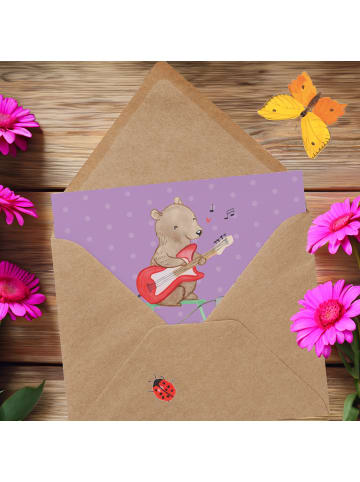 Mr. & Mrs. Panda Grußkarte Gitarre Helden mit Spruch in Lavendeltraum