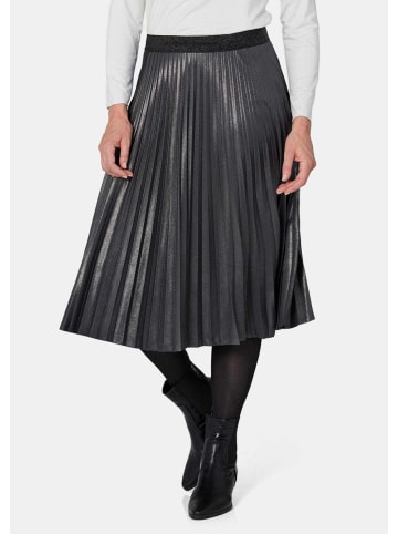 GOLDNER Plisseerock im Metallic Look in metallic-grau