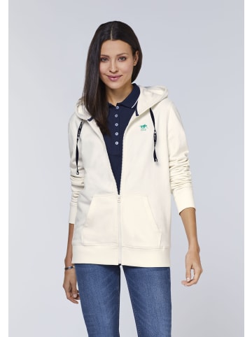 Polo Sylt Kapuzen-Sweatjacke mit Polosport-Print in Weiß