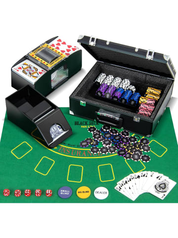 COSTWAY Pokerset 300 Chips in Schwarz