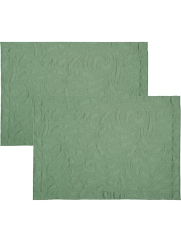 Erwin Müller Jacquard, Baumwollmischung Tischset 2er-Pack Cadiz in salbei