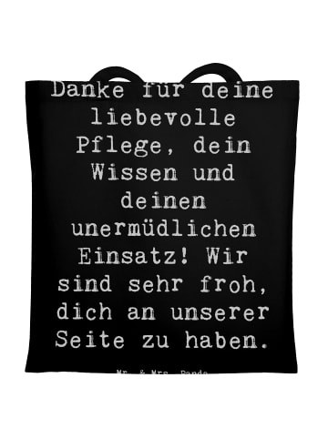 Mr. & Mrs. Panda Tasche Spruch Dankbare Pflegekraft mit Spruch in Schwarz