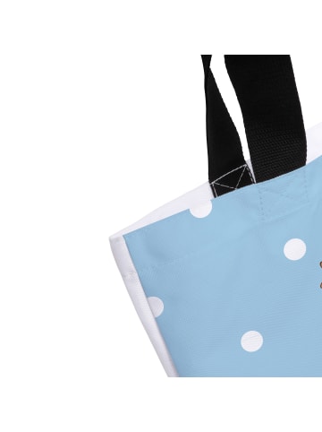 Mr. & Mrs. Panda Strandtasche Fuchs Mama mit Spruch in Blau Pastell
