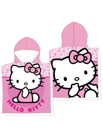 COFI 1453 Hello Kitty Kapuzenponcho – Weicher Badeponcho & Strandhandtuch in Rosa