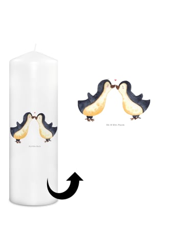 Mr. & Mrs. Panda Adventskerze Pinguin Liebe ohne Spruch in Weiß