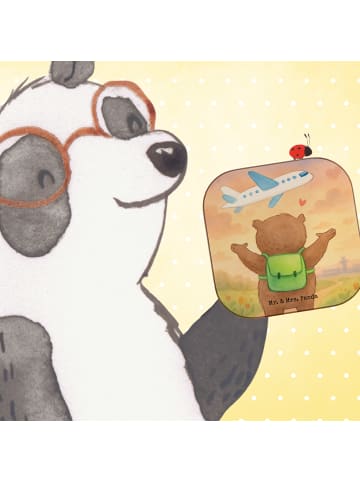 Mr. & Mrs. Panda Untersetzer Bär Flugzeug Design ohne Spruch in Weiß