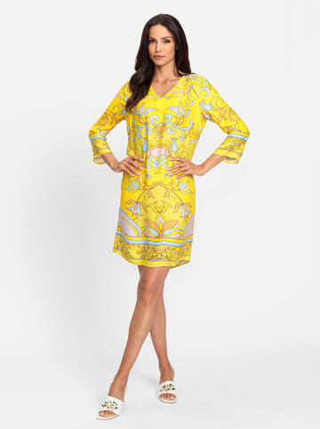 Heine Druck-Kleid in sonnengelb-limone-bedruckt