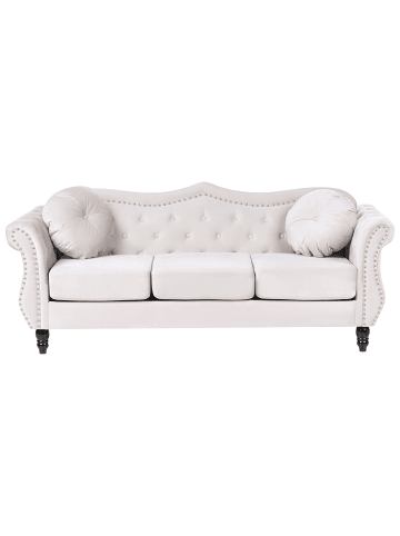 Beliani 3-Sitzer Sofa SKIEN in Beige/Schwarz - (W) 204 x (H) 86 x (L) 78 cm