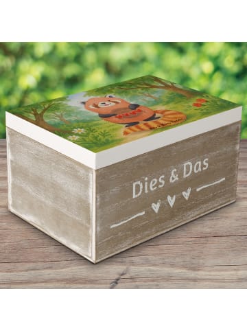 Mr. & Mrs. Panda Aufbewahrungsbox Roter Panda Design ohne Spruch in Weiß