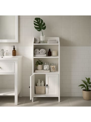 relaxdays Badezimmerschrank in Weiß - (B)40,5 x (H)86 x (T)36 cm
