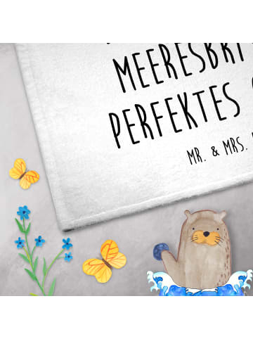 Mr. & Mrs. Panda Handtuch Sommer Meer Glück mit Spruch in Weiß