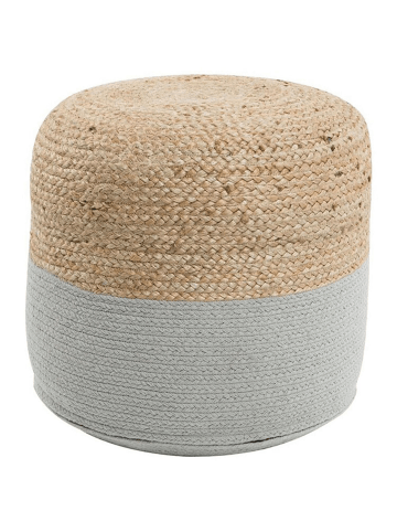 Beliani Pouf DALAMA in Grau/Beige - (W) 46 x (H) 48 x (L) 46 cm