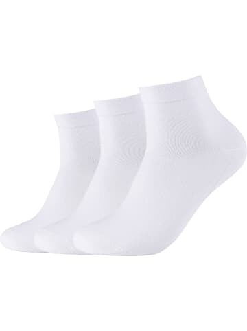 camano Baumwolle Bio Unisex-Kurzsocken 3 Paar ca-soft in weiß