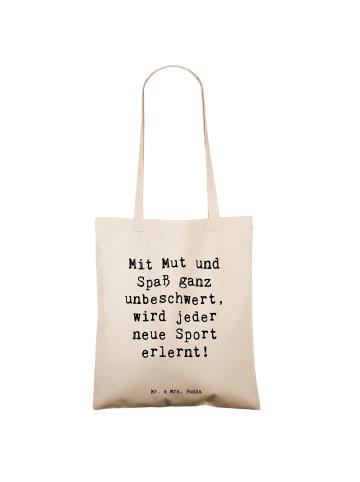 Mr. & Mrs. Panda Schultasche Spruch Neue Sportart versuchen mit ... in Creme