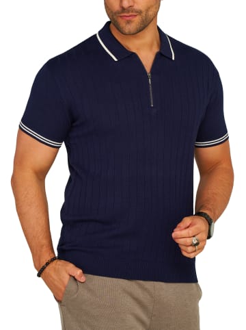 SOUL STAR Poloshirt - S2VALKA Basic Kurzarm Polo Hemd Feinstrick in Navy