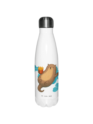 Mr. & Mrs. Panda Thermos Otter Schwimmbad Pommes ohne Spruch in Weiß