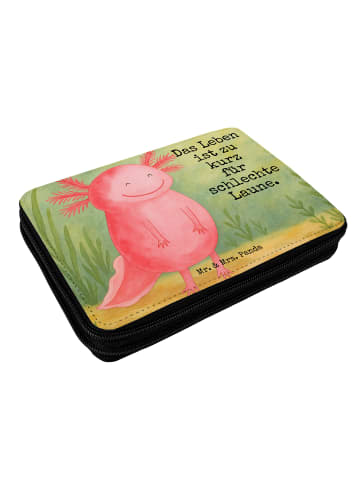 Mr. & Mrs. Panda Bleistiftetui Axolotl Glücklich Design mit Spruch in Weiß