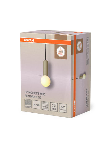 Osram Decor Concrete Mic Pendelleuchte G9 100mm Beige Beton