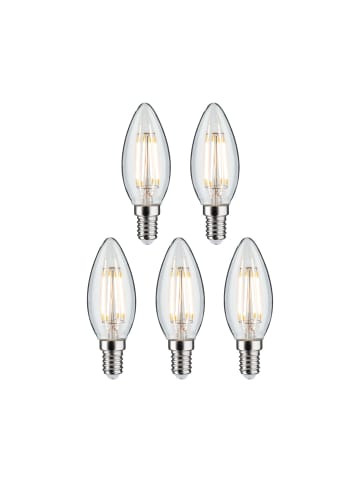 paulmann LED 5er Pack Kerze 470lm 2700K klar E14 230V F