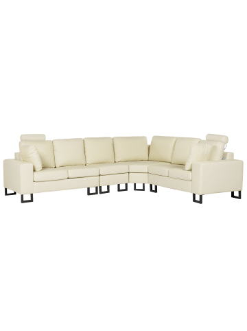 Beliani Ecksofa STOCKHOLM in Beige/Schwarz - (W) 293 x (H) 103 x (L) 235 cm