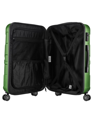 suitline Handgepäckkoffer 55x35x20 cm Carry-On 55cm Hartschale 34 L in Grün