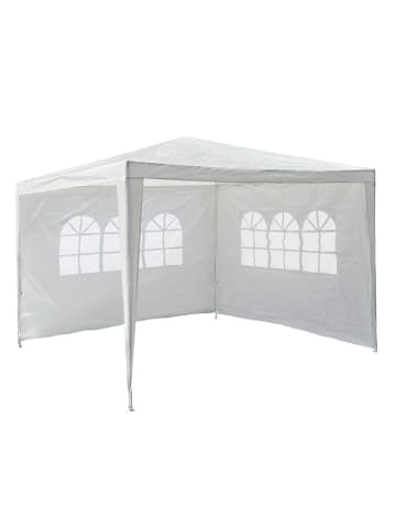 VCM  Pavillion PE weiß, 3 x 3 m inkl. Seitenteilen mit Fenstern in Weiß