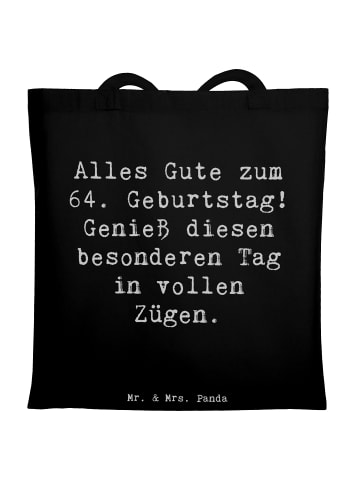 Mr. & Mrs. Panda Schultasche Spruch 64. Geburtstag mit Spruch in Schwarz