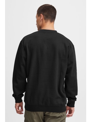 INDICODE Sweatshirt 55650MM überschnittener Rundhalspullover mit Logoprint in Schwarz
