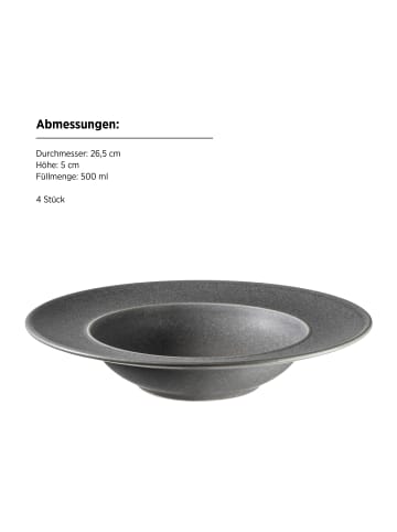 Mäser Pastateller Set, Steinzeug Unico in Grau
