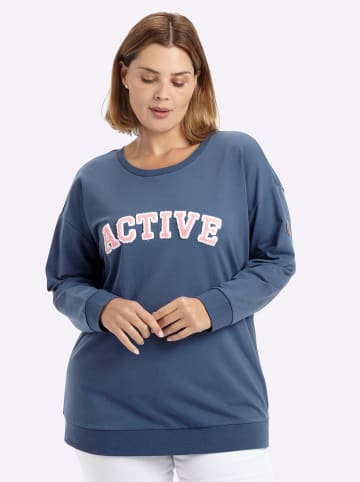 sheego Sweatshirt in rauchblau-hellblau-bedruckt