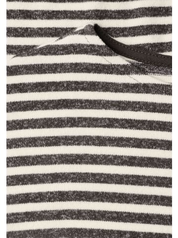 Street One Langarmshirt mit Elastikbund in Black Coffee Mel.
