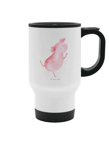 Mr. & Mrs. Panda Thermo Kaffeebecher Axolotl Tanzen ohne Spruch in Weiß