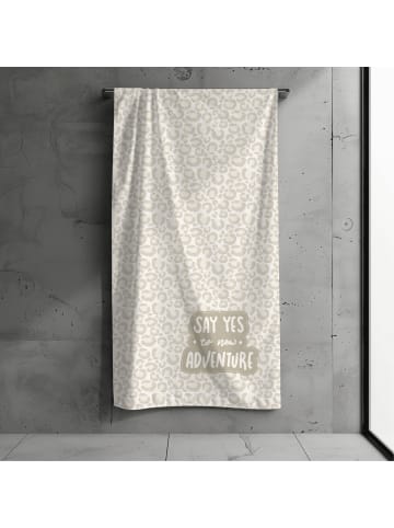 TRAUMHELDEN Badetuch / Strandtuch "Leopard" XXL 100x200 cm in Beige