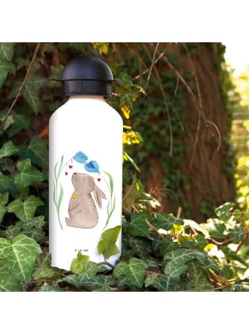 Mr. & Mrs. Panda Kindertrinkflasche Hase Blume ohne Spruch in Weiß