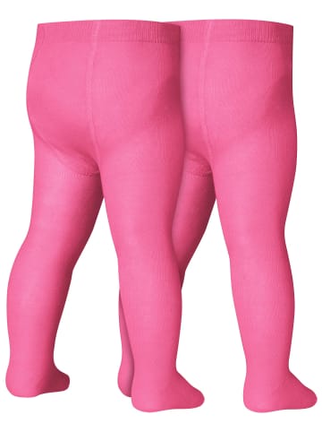 Playshoes Strumpfhose uni Doppelpack in Pink