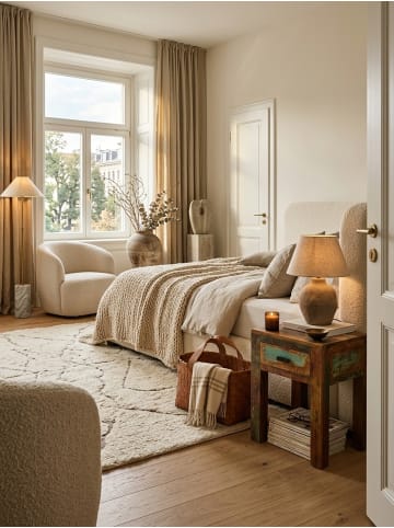 KADIMA DESIGN Nachttisch | Mango, 40x40x55cm, Schublade, Shabby-Chic