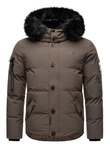 STONE HARBOUR Winterjacke Halvaar in Anthracite mit schwarzem Fell