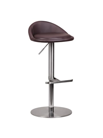 KADIMA DESIGN Barhocker WL1.602 Edelstahl höhenverstellbare Sitzhöhe 54-79 in Braun
