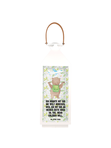 Mr. & Mrs. Panda outdoor laterne Bär Flugzeug mit Spruch in Transparent