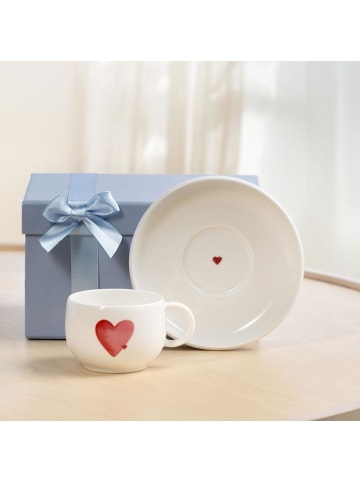 like. by Villeroy & Boch 6er Set Espressotassen mit Untertassen With Love 60 ml weiß in weiß