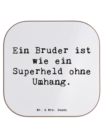 Mr. & Mrs. Panda Tischuntersetzer Spruch Bruder Superheld mit Sp... in Weiß