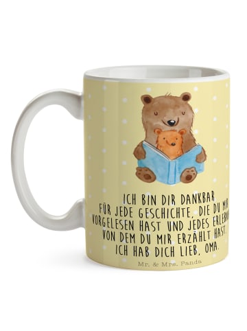 Mr. & Mrs. Panda Kaffeetasse Bären Buch mit Spruch in Gelb Pastell