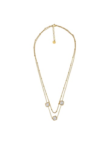 ANELY Layering Halskette mit Perlmutt Stein Anhänger Modeschmuck in Gold
